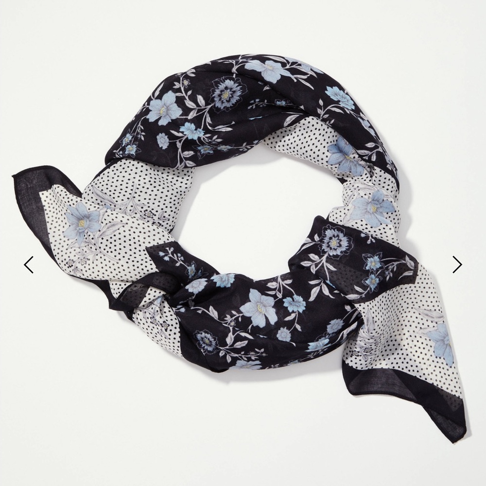 NWT LOFT Border Floral Square Scarf